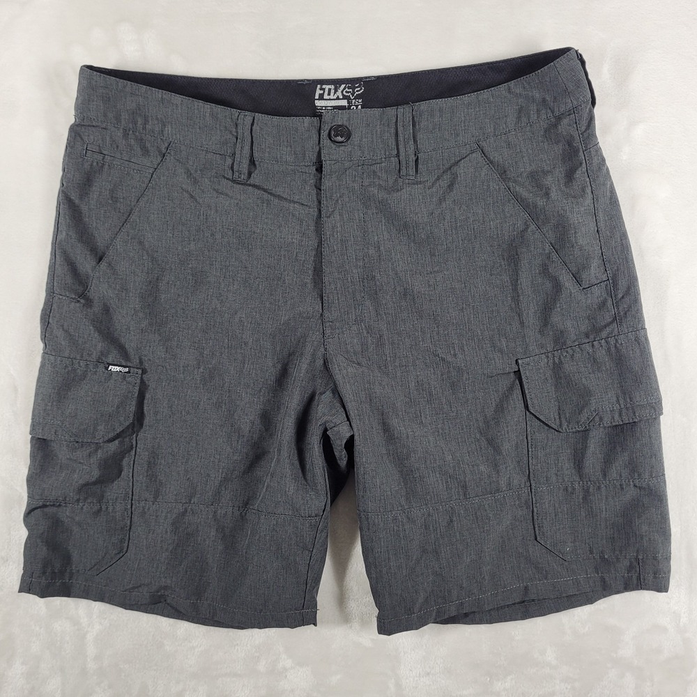 Fox Racing Slambozo Tech Cargo Shorts Men's 34 Gray 9" Walking Hiking Active